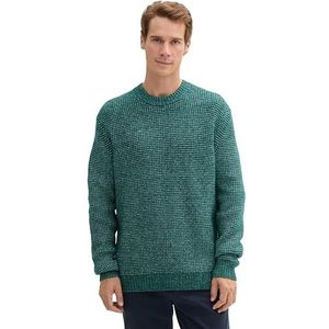 TOM TAILOR heren trui, 37090 - Donkergroen Melange White Core, XXL