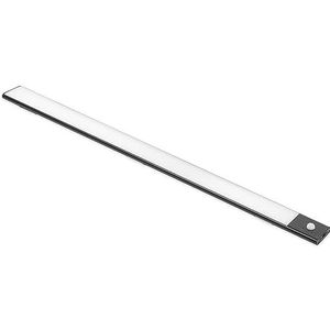 Emuca - Kaus Black USB oplaadbare LED wandlamp met bewegingssensor, 400mm, Zwart, Plastic en Aluminium