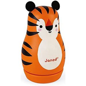 Janod - Tiger Wooden Music Box - Children's Room Decoration - Suitable for Children from The Age Of 1, J04674