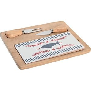 Aperitief dienblad set 4 Bambu 24,5 x 20 x 1,2 blauw rood B