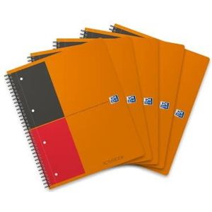 Oxford 001 International Easy Book 160 pagina's [80 vellen] A4plus oranje en grijs Ref N01402P (Pack van 5)