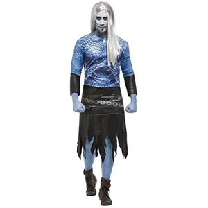 Winter Warrior Zombie Costume, Blue, Top, Skirt & Cuffs, (M)