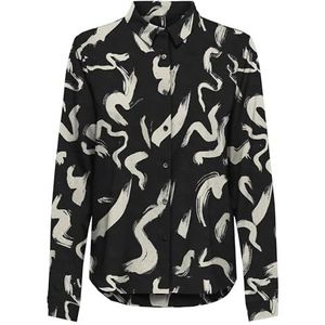 Onlnova Life Elite L/S Lynne Shirt AOP, Zwart/Aop: 587 Yoko, XS