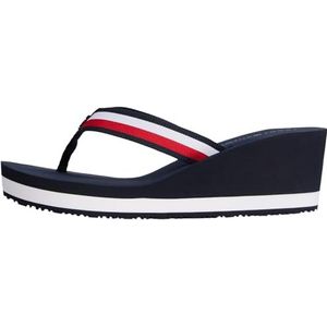 Tommy Hilfiger - Th Corporate Wedge - Damessandalen - Ruimte Blauw - Hoogwaardig Materiaal