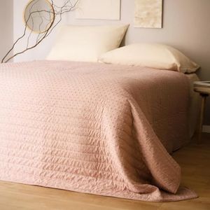 Homla Deken sprei woondeken bankdeken deken pluizige deken gestippeld roze 200x220 cm