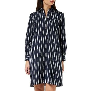 People Tree Dames Lou Ikat Jurk Casual, Navy, 16, marineblauw, 42