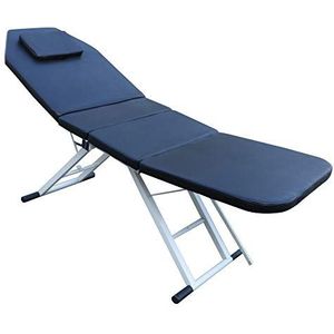 Mobiele massage-ligstoel, 3 zones, massagebed, inklapbaar, massagetafel, cosmetica-ligstoel, beauty salon bed voor massage (zwart)