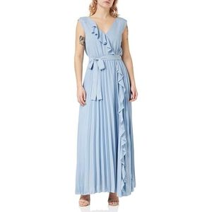 Gina Bacconi Maxi-jurk met ruches detail en plooirok, lichtblauw, S, Lichtblauw, S