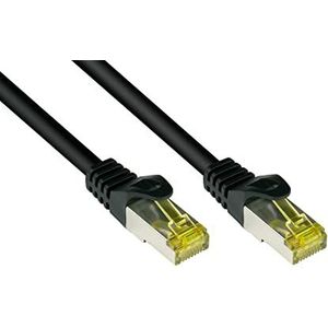 Good Connections Cat.5e Ethernet-LAN-patchkabel snagless RNS, SF/UTP, 100 MHz; Gigabit-compatibel (10/100/1000 Base-T Ethernet-netwerken) voor patchpaneel, switch, router, modem zwart 0,25 m