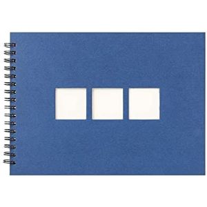 Fotoalbum, 10 x 15 cm, 180 foto's, traditioneel blauw fotoalbum, blanco, 60 pagina's, personaliseerbaar fotoboek met kijkvenster