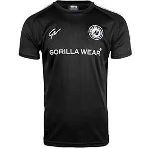 Gorilla Wear - Stratford T-shirt - zwart - bodybuilding sport dagelijks gebruik vrije tijd met logo opdruk licht en comfortabel voor optimale beweging van polyester, zwart, L