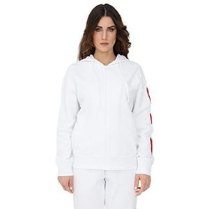 Love Moschino Sweatshirt met rits en regular fit voor dames, Optisch wit., 36