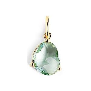 SINGULARU - Birthstones Charm. Sterling Zilver 925 met 18Kt Goud Plating. Hanger met Gekleurde Stenen. Combineerbaar met Ketting. Sieraden voor Vrouwen. Aquamarijn