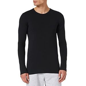 Schiesser Heren onderhemd Organic Cotton lange mouwen - 95/5, zwart, XL