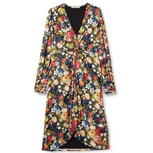 Hope & Ivy Satijnen midi-jurk met knoopsluiting, voor dames, met blousemouwen, meerdere speciale gelegenheden, Meerkleurig, 40