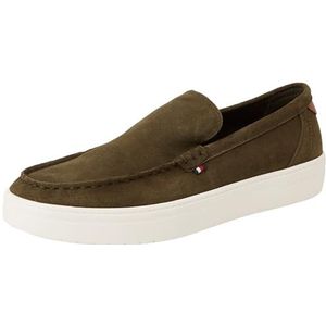 TOMMY HILFIGER Heren MODERN LICHT HYBRIDE SUÈDE LOAFER, KHAKI (Army Green), 10 UK, Khaki Legergroen, 44 EU