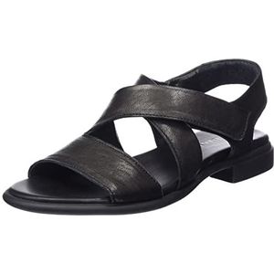 THINK! Dames KAMAA_3-000776 chroomvrij gelooide duurzame riempjes sandalen, 000 zwart, 37 EU, 0000 zwart., 37 EU