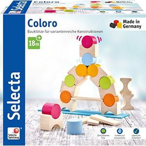 Selecta 62067 Coloro, bouwblokken van hout, 20 delen, meerkleurig