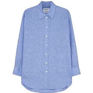 Seidensticker Dames Regular Fit Blouse met lange mouwen, blauw, 40, blauw, 40