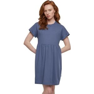Urban Classics Biologische katoenen damesjurk, T-shirtjurk, Organic Empire Valance Tee Dress, verkrijgbaar in vele kleuren, maten XS - 5XL, Vintage blauw, XS