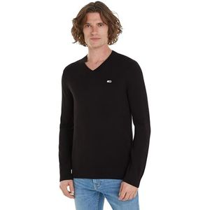 Tommy Hilfiger TJM Slim V-hals Essntl trui voor heren, Zwart, XS
