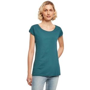 Build Your Brand Dames Dames Dames T-shirt met brede hals, teal, 3XL