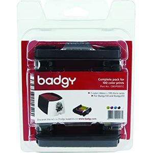 Badgy Verbruiksartikelpakket voor 100 printen: 100 lege kaarten & 1 lint voor 100 prints.