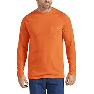 Dickies Big and Tall Temp-iq Performance Cooling T-shirt met lange mouwen voor heren, Helder Oranje, S