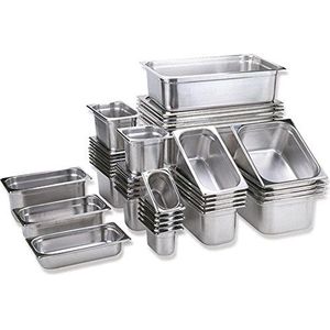 APS 81806 GN 2/4 container, roestvrij staal Gastronorm container, afmetingen 160 x 530 mm/hoogte 150 mm/volume 8,7 liter