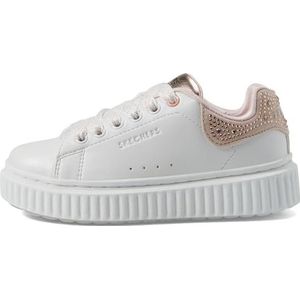 Skechers Street Girls Sneakers, wit synthetisch/roze trim, 43 EU, Witte, synthetische rozenstreep, 43 EU