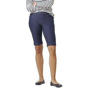 HUE Women's Cuffed Essential Denim Shorts, Deep Indigo Wash, Large