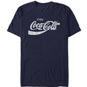 Coca-Cola Klassiek T-shirt met vintage coke-logo voor heren, marineblauw, XL, Marineblauw, XL