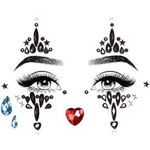 Leg Avenue Carnaval Harlequin face jewels sticker, Onesize (Multicolor)