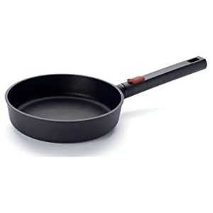 Woll Diamond Logic XR platte pan - inductief - Ø 20 cm, 5 cm hoog, met afneembare steel - geschikt voor alle warmtebronnen, gegoten aluminium, ovenbestendig, zwart