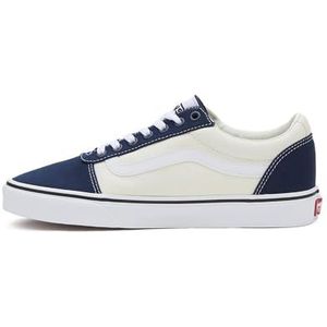 Vans Heren Ward Sneaker, Canvas Blok Jurk Blauw/Wit, 6.5 UK, Canvas Blok Jurk Blauw Wit, 40 EU