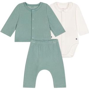 Petit Bateau 3-delige set, uniseks, Groen, 0 Maanden