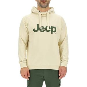 Jeep O102716-M504 sweatshirt met capuchon J grote print J23S heren Almond/Rifle Green XL