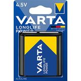 Varta 4912121411 Longlife Power batterij 4,5 V Block batterij 3LR12 (verpakt per stuk) Alkaline Batterij, 4,5V Block, zwart