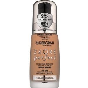 Deborah Milano Vloeibare make-up, 24 uur perfect, hydraterend, SPF 20, N.4 Apricot, 30,0 ml, 1