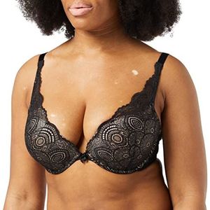 Wonderbra Dames decolleté driehoekige beha driehoekige beha, Zwart, 80E