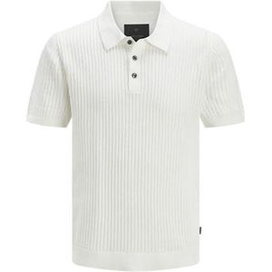 Jack & Jones Jprblakian Knit Structure Polo Ss, cloud dancer, L