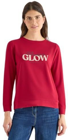 CECIL Shirt met tekst Beaujolais rood L