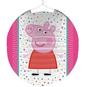 Amscan 9907262 - Lampion Peppa Pig, papier, 25 cm, lantaarn, decoratie, kinderverjaardag