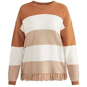 ALARY Oversized gebreide trui voor dames, beige wit, XS/S
