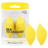 Real Techniques Miracle Concealer-spons, make-up-mengspons voor vloeibare en crèmeconcealer, geëmailleerde vorm voor nauwkeurige toepassing onder de ogen en strakke gebieden, gele spons, latexvrij