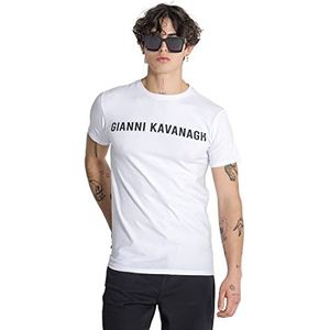 Gianni Kavanagh White Jenga Gk Tee T-shirt voor heren, Wit, XXL