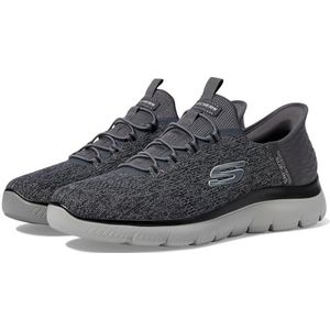 Skechers Summits Key Pace Sneakers voor heren, Houtskool Mesh Zwart Trim, 42.5 EU