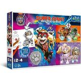 Trefl Primo-PAW Patrol: The Mighty Movie, Geweldig Team-3-in-1: Puzzel met 15 zeer grote stukjes, puzzel met de helden van de cartoon, Plezier voor kinderen vanaf 2 jaar