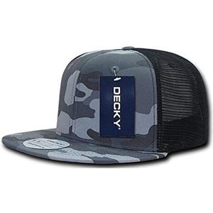 DECKY 1055-UUB Katoen Flat Bill Trucker, Urb/blk, Urban/Urban/Zwart