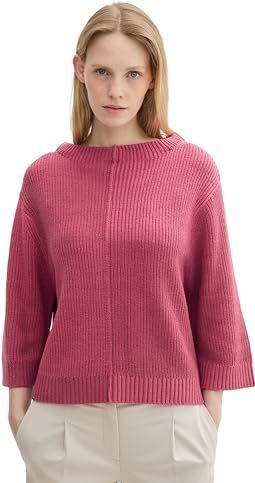 TOM TAILOR Damestrui, 36341 - Roze Patched Rib Knit, XXL